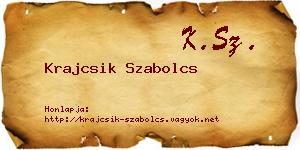 Krajcsik Szabolcs névjegykártya